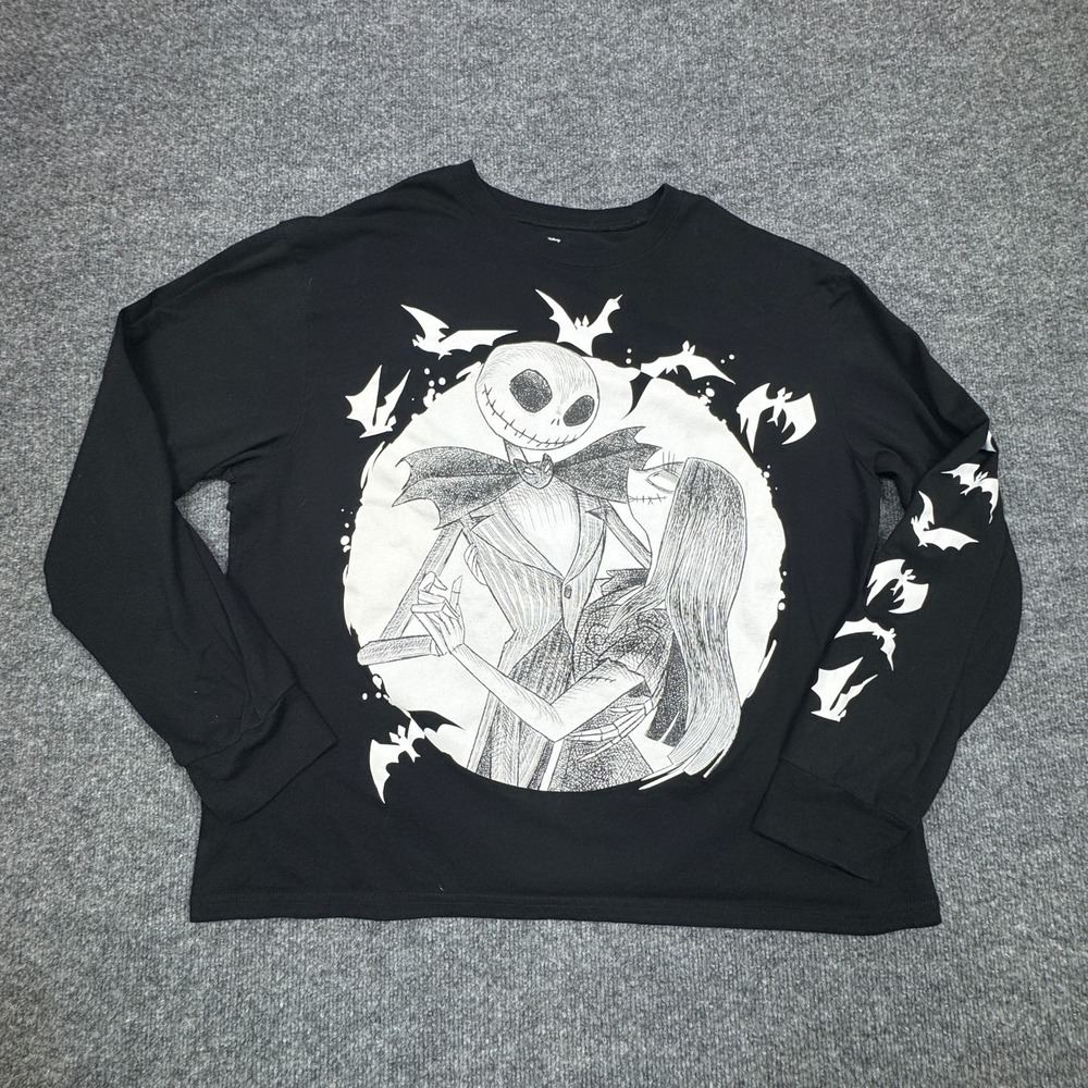 Nightmare Before Christmas Disney T Shirt Womens 1X Black Jack Sally Graphic